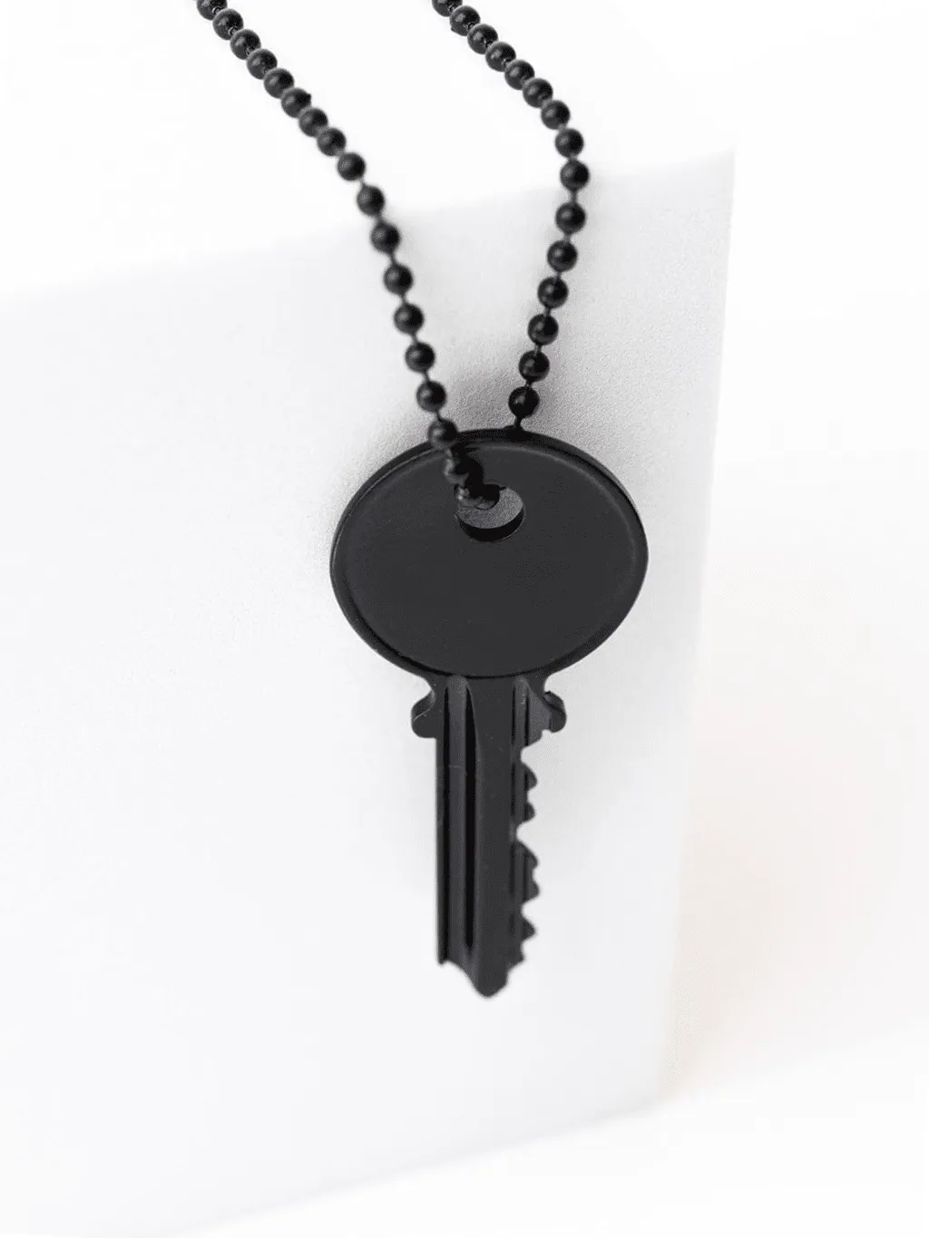 Matte Black Classic Key Ball Chain Necklace