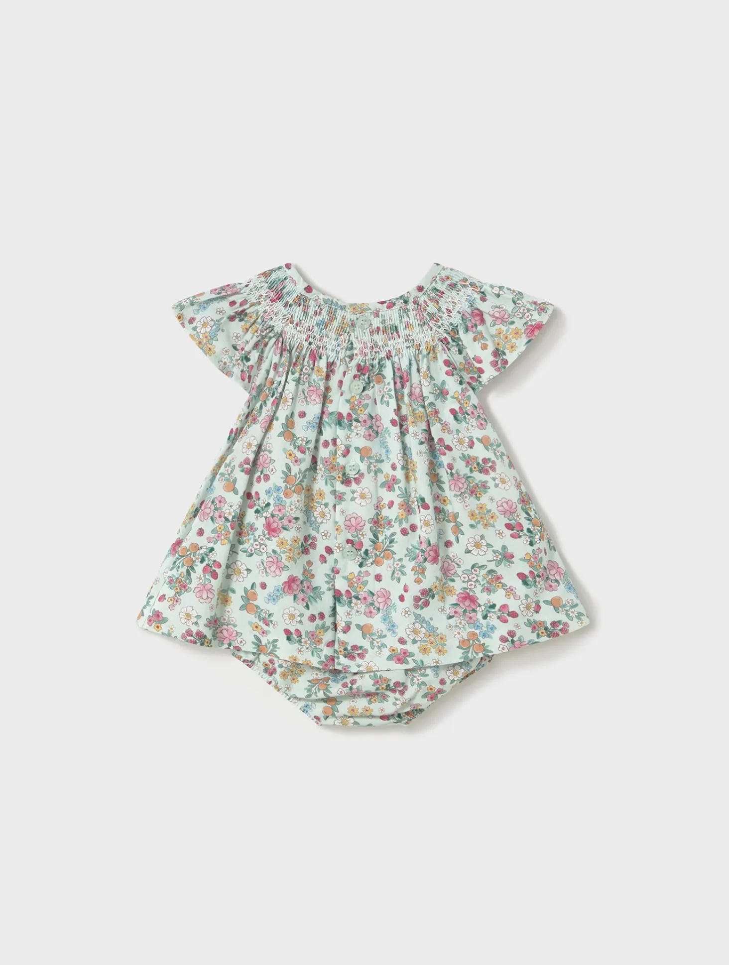 Mayoral Newborn Floral Dress with Bloomers - Jade