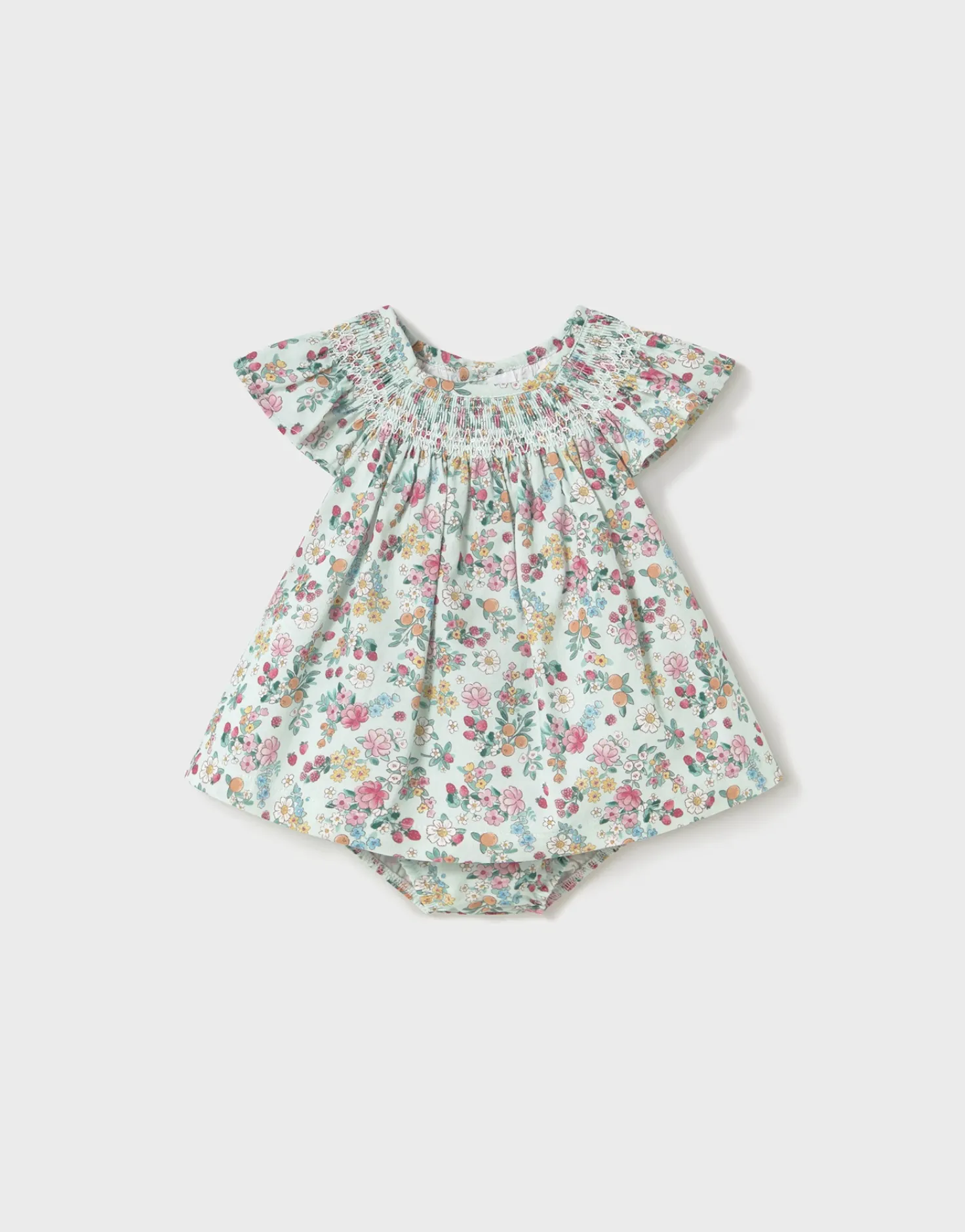 Mayoral Newborn Floral Dress with Bloomers - Jade