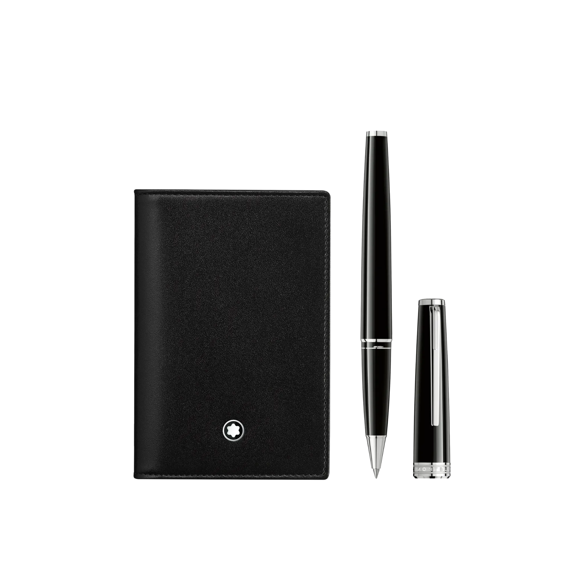 MEISTERSTUCK PIX BLACK ROLLERBALL AND BUSINESS CARD HOLDER BLACK