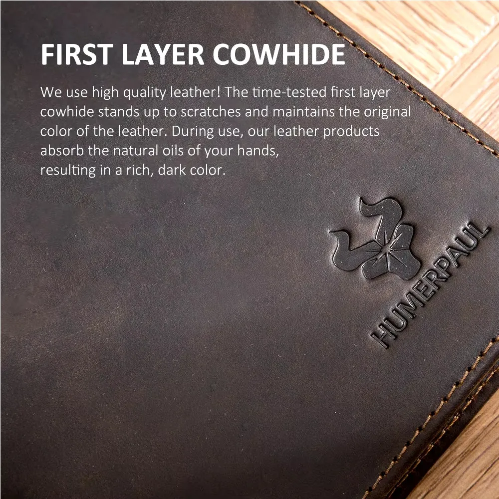 Men Genuine Leather RFID Anti-theft Passport Case Clutch Purse Hand Carry Card Holder Wallet