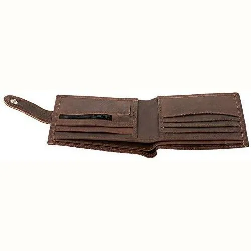 Mens Smart Bifold Wallets RFID Protected Genuine Leather with Coin Pockets