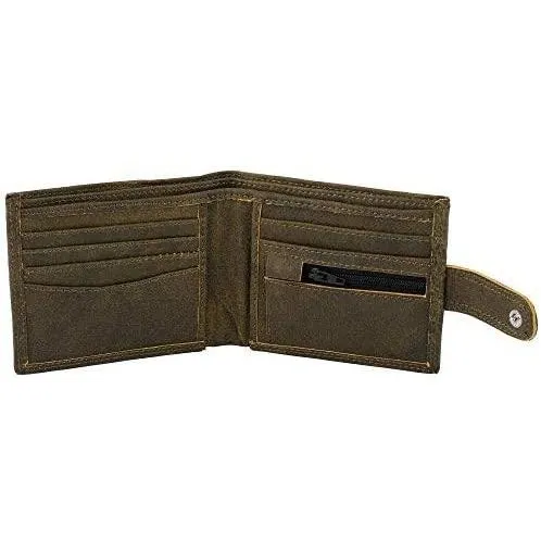 Mens Smart Bifold Wallets RFID Protected Genuine Leather with Coin Pockets