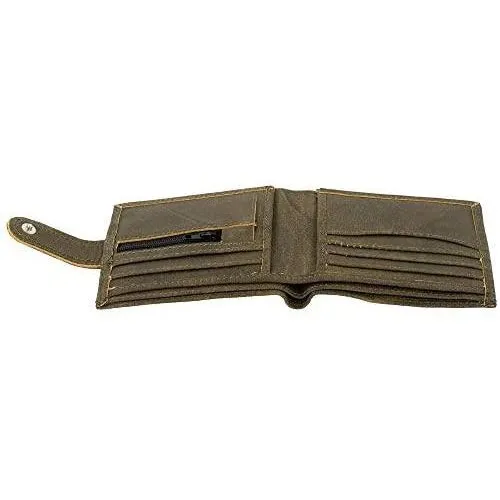 Mens Smart Bifold Wallets RFID Protected Genuine Leather with Coin Pockets