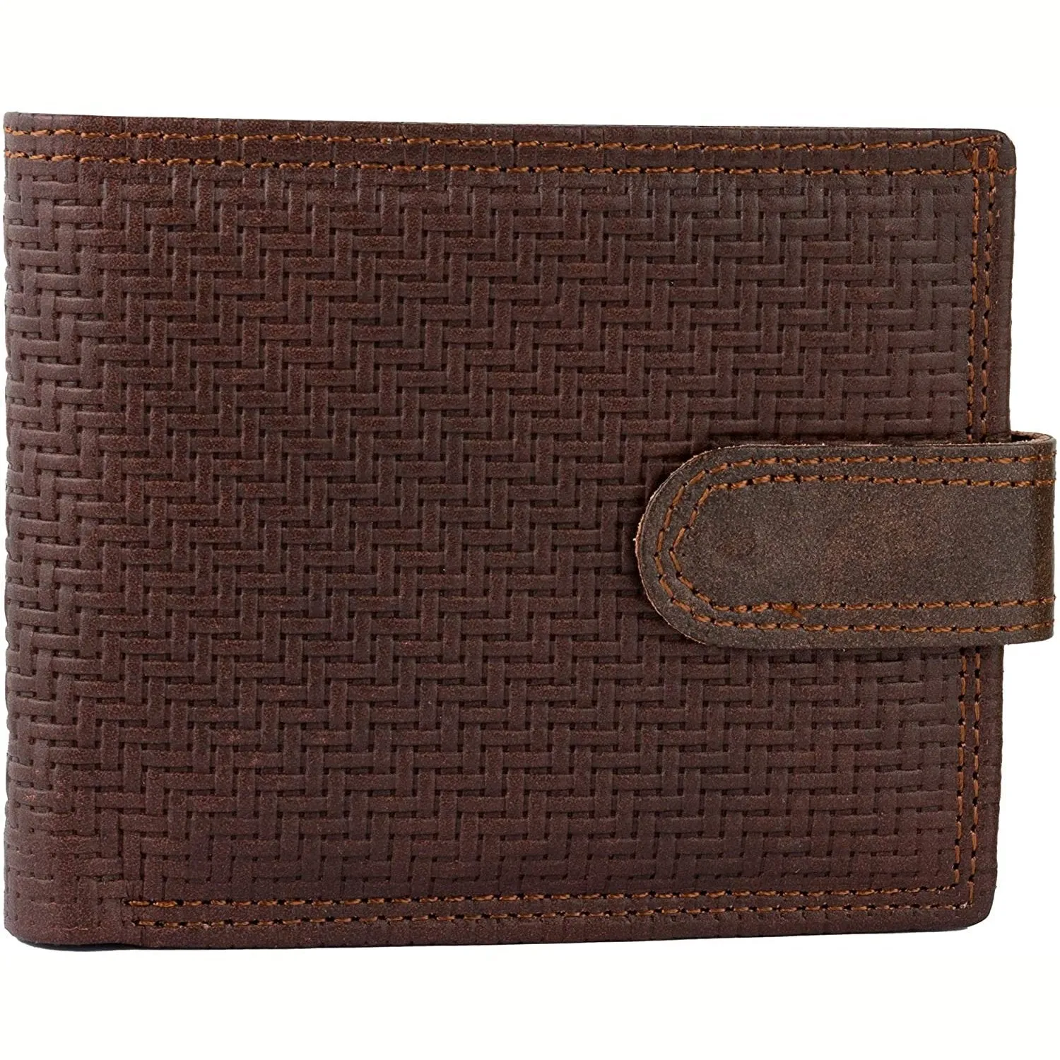 Mens Smart Bifold Wallets RFID Protected Genuine Leather with Coin Pockets