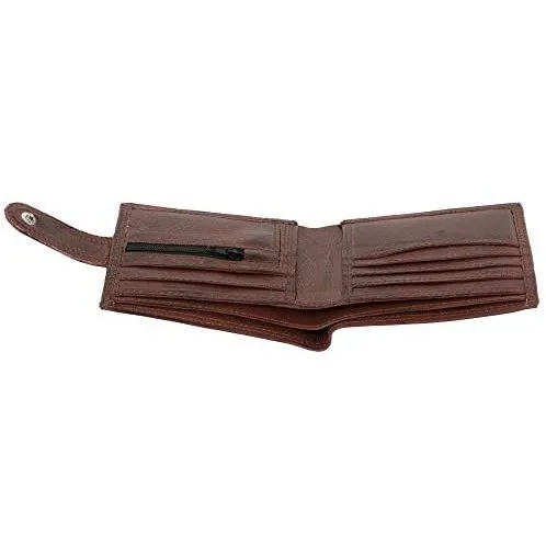 Mens Smart Bifold Wallets RFID Protected Genuine Leather with Coin Pockets