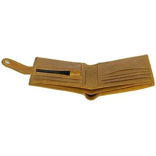 Mens Smart Bifold Wallets RFID Protected Genuine Leather with Coin Pockets