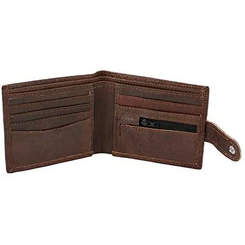 Mens Smart Bifold Wallets RFID Protected Genuine Leather with Coin Pockets