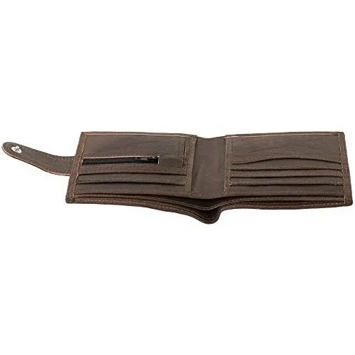 Mens Smart Bifold Wallets RFID Protected Genuine Leather with Coin Pockets