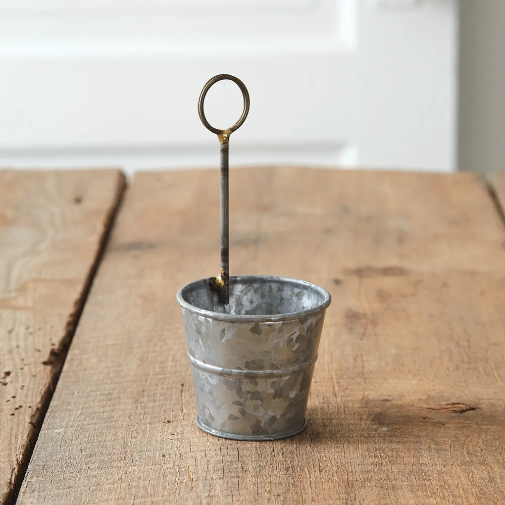 Metal Pail Place Card Holder