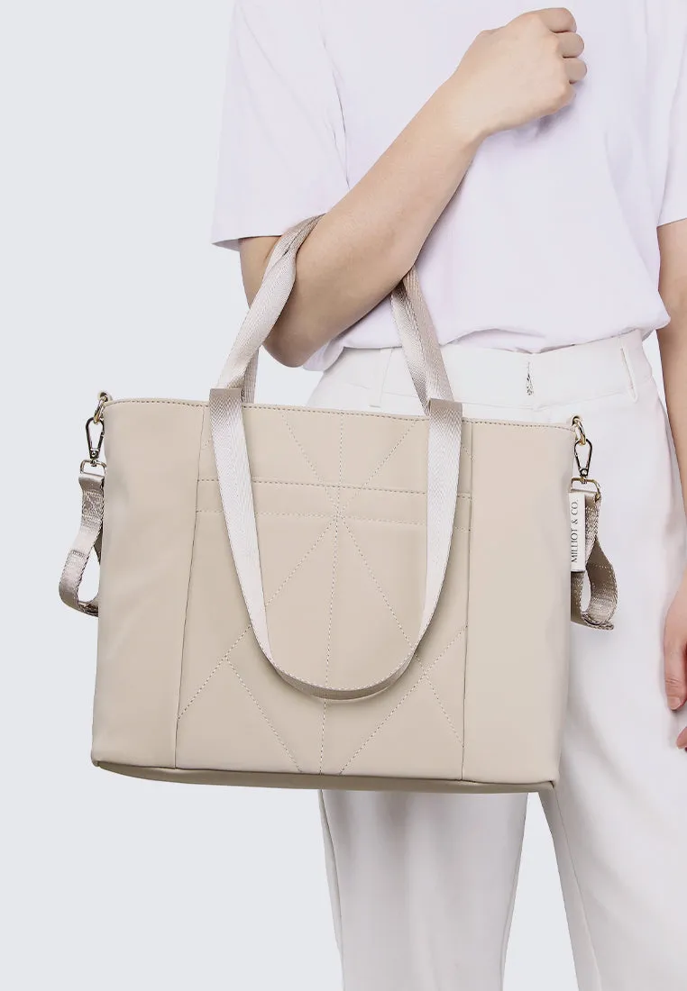 Mila Multi-compartment Tote Bag (Stone)