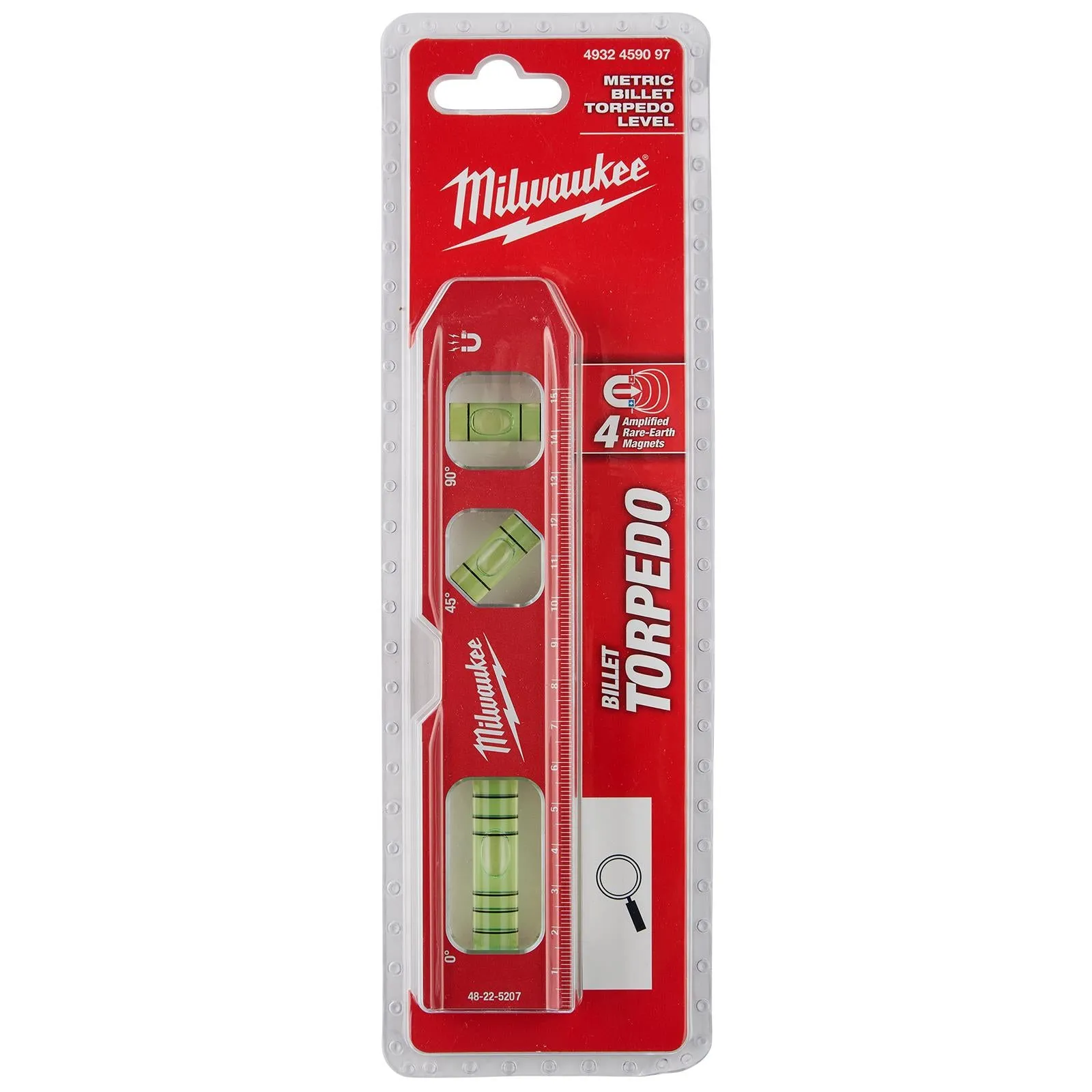 Milwaukee Billet Torpedo Spirit Level 17cm Magnetic