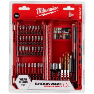 Milwaukee Screwdriver Bit Set Shockwave Impact Duty Nut Driver Bit Holder 40pc
