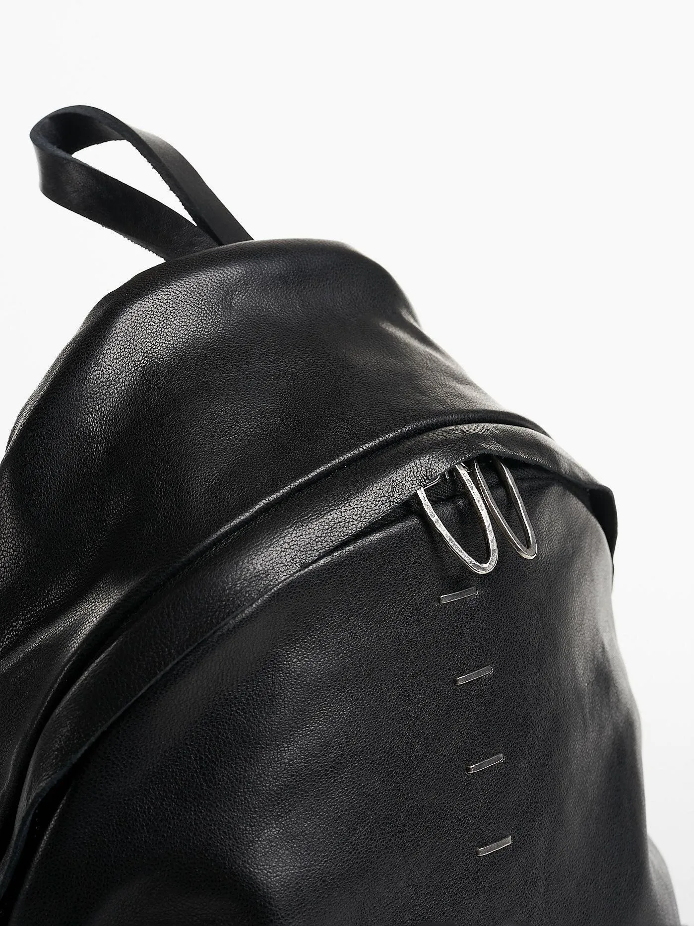 Mini Backpack with Silver Detailing