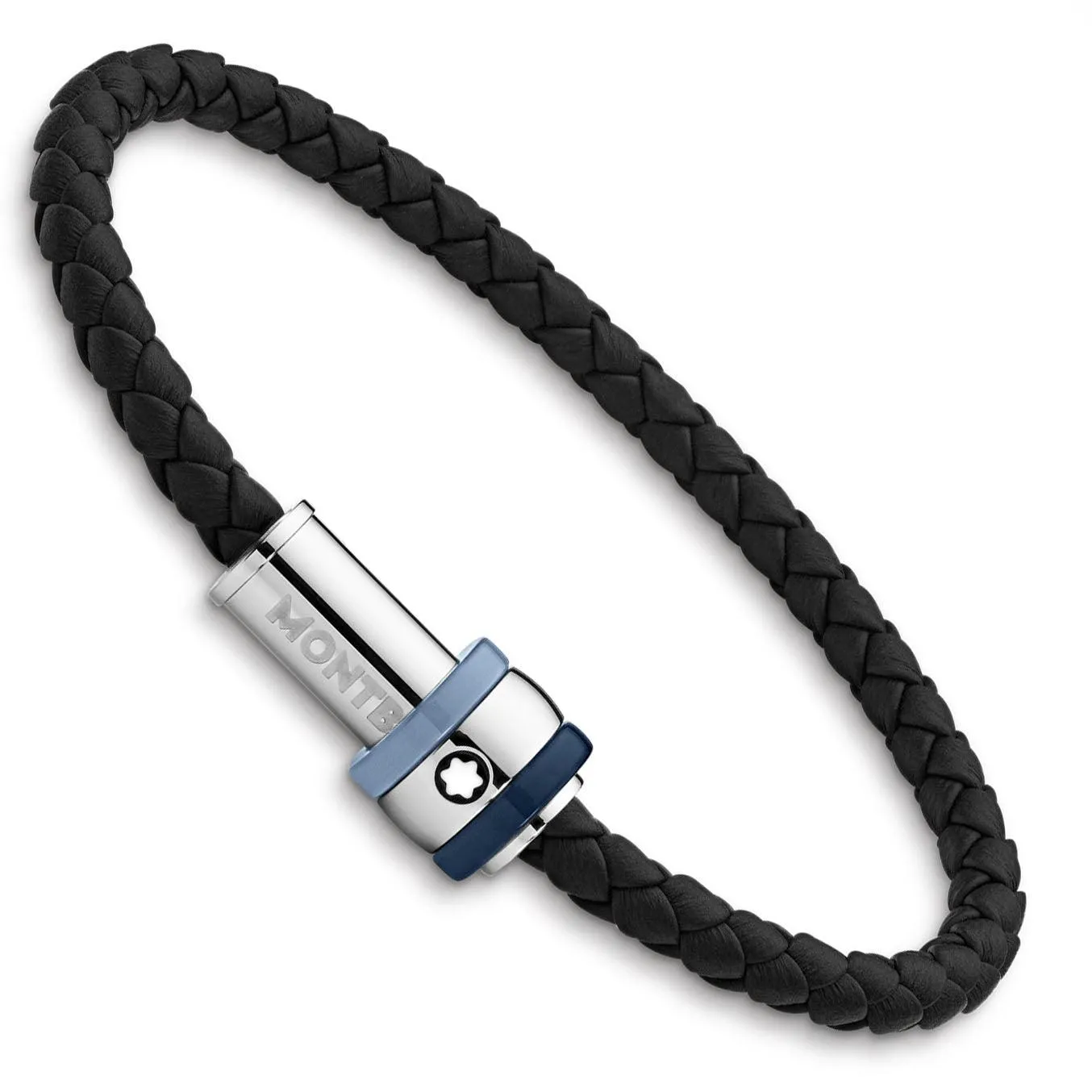 Montblanc Montblanc Bracelet 1858 Ice Sea Blue Black Black Leather Measure 12951863