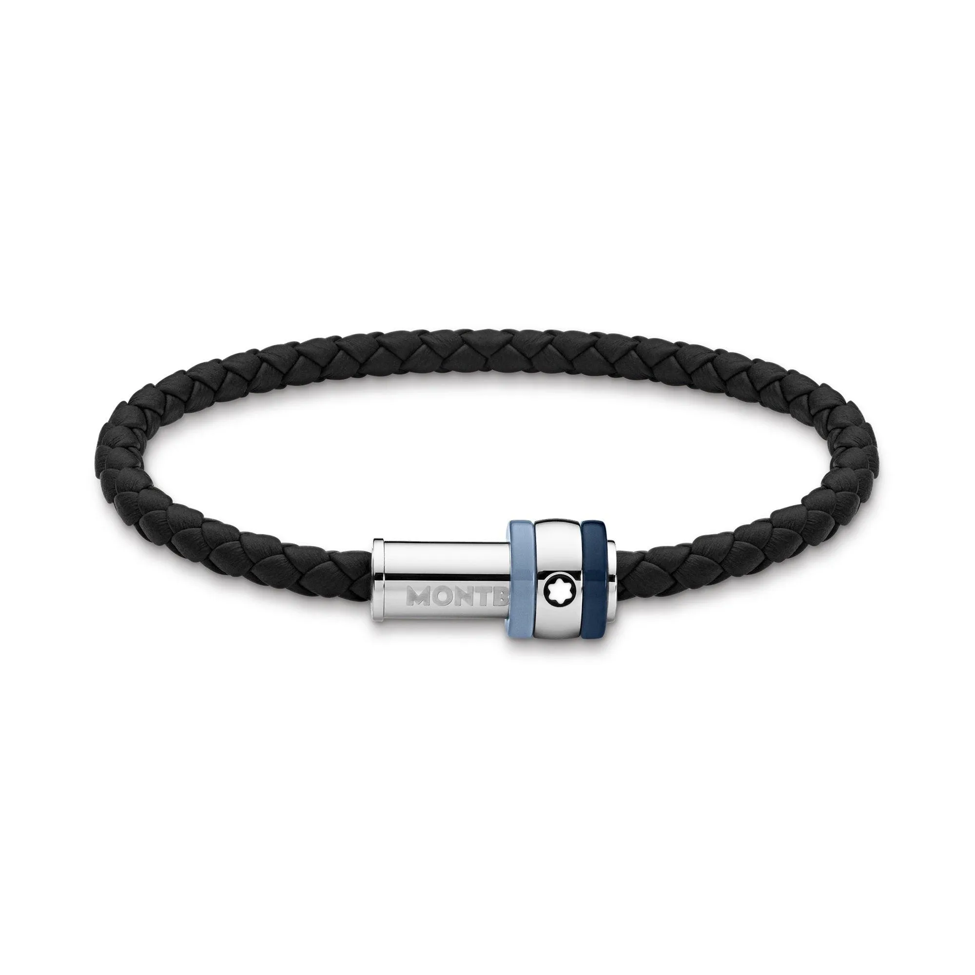 Montblanc Montblanc Bracelet 1858 Ice Sea Blue Black Black Leather Measure 12951863