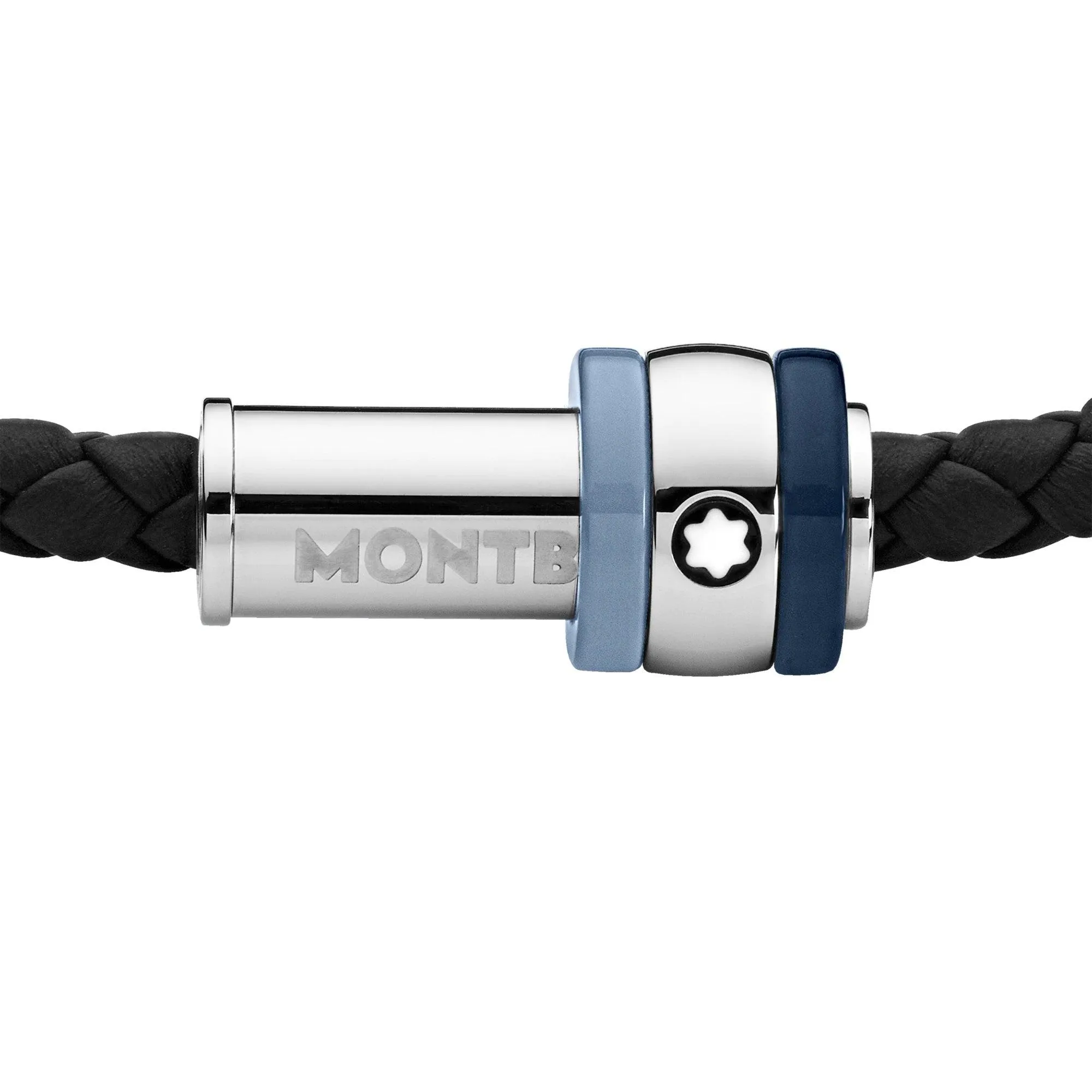 Montblanc Montblanc Bracelet 1858 Ice Sea Blue Black Black Leather Measure 12951863