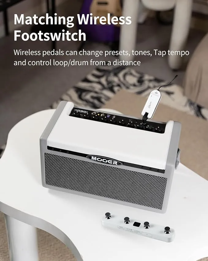 MOOER SD30i Practice Guitar Amp Portable Smart Amplifier, Bluetooth 30W Stereo Sound, 5Hrs Bettary Life, with 101 Effects, 80s Looper and 40 Drummer for Electric Guitar