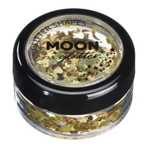 Moon Glitter Holographic Glitter Shapes, Gold