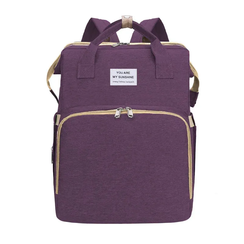 Mother Baby Leather Travel Backpack