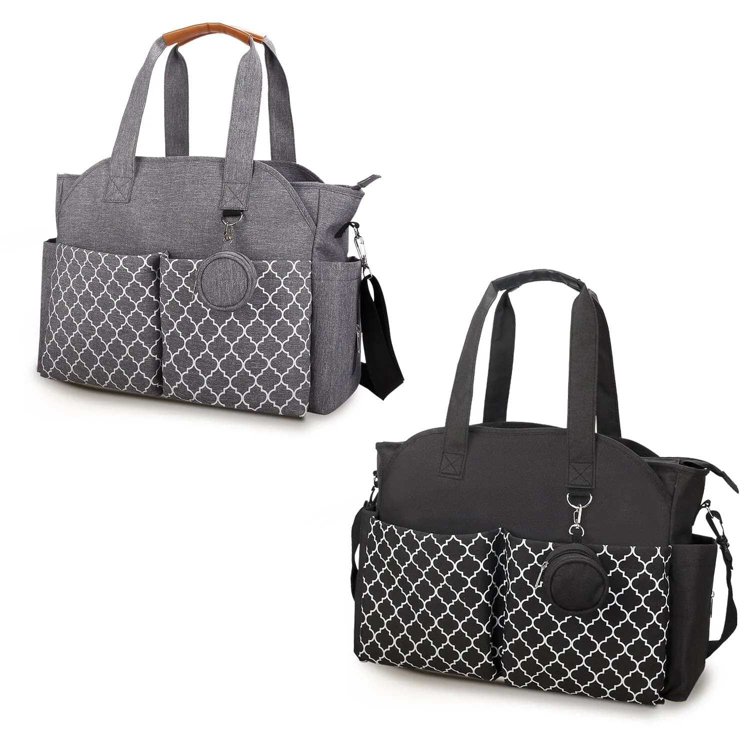 Multifunctional Diaper Changing Tote Bag with Adjustable Messenger Strap