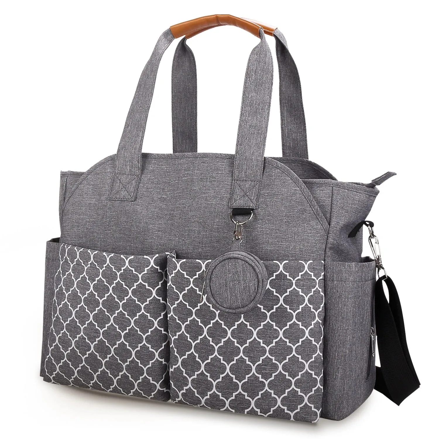 Multifunctional Diaper Changing Tote Bag with Adjustable Messenger Strap