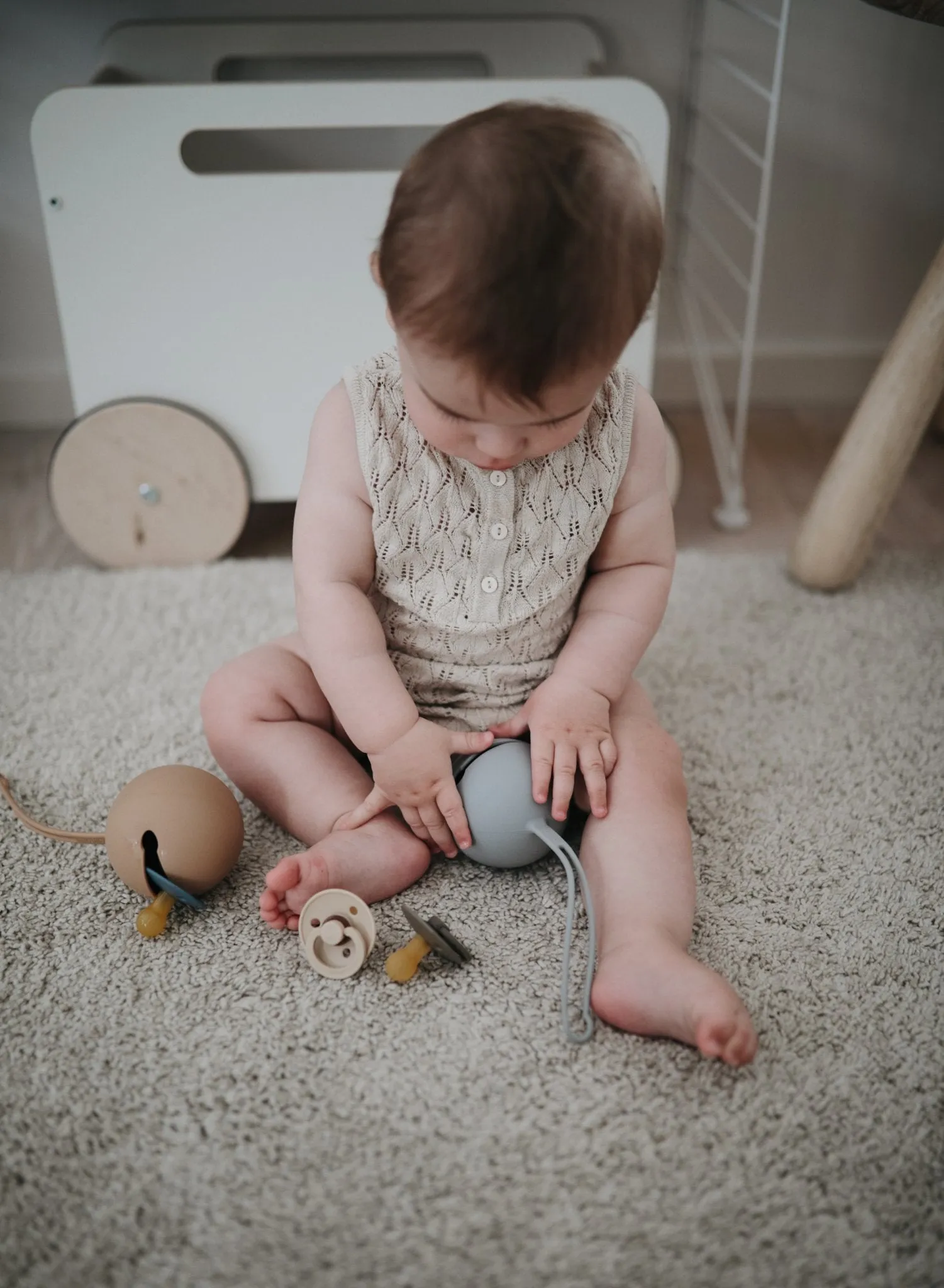 Mushie Pacifier Case (Stone)