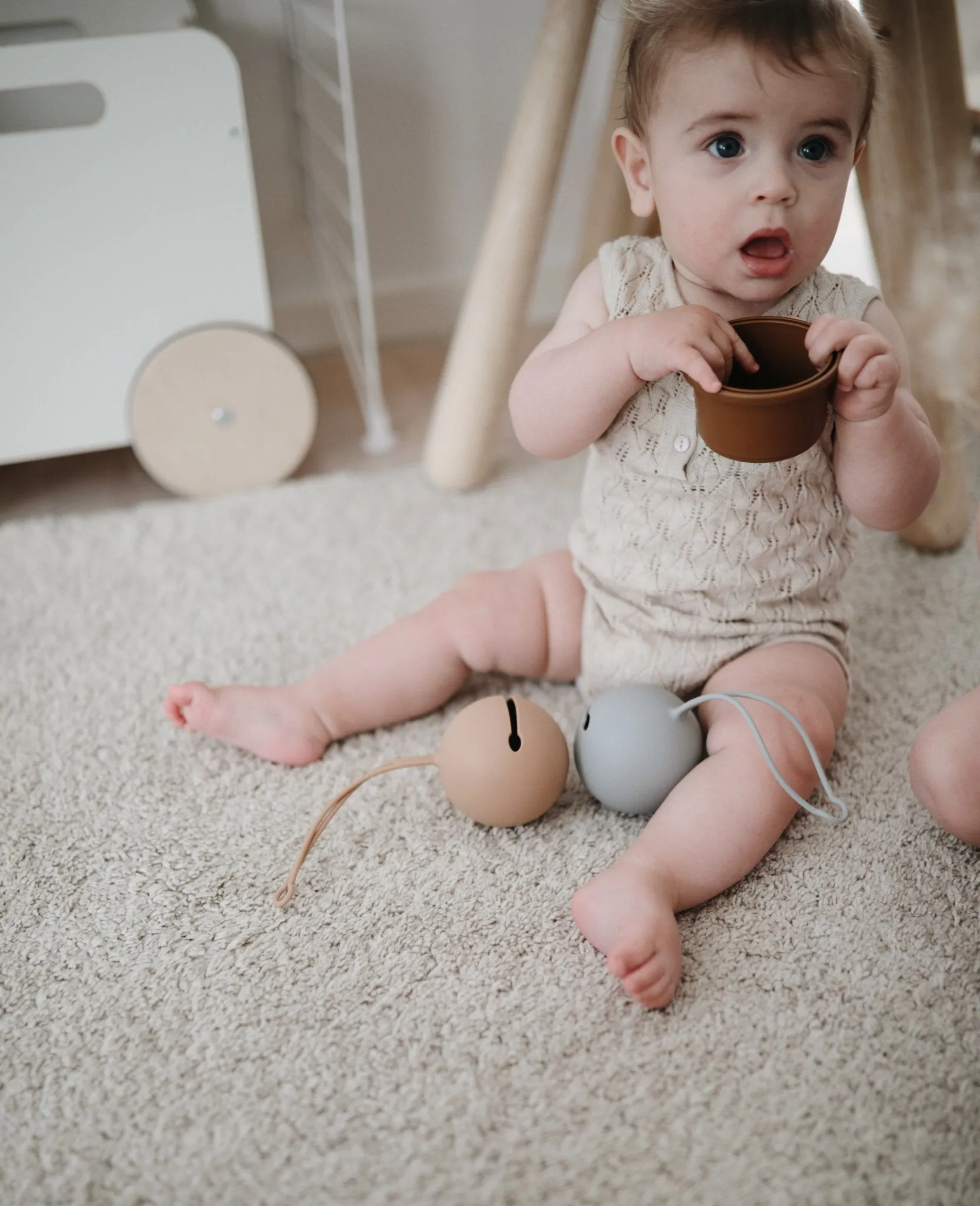 Mushie Pacifier Case (Stone)