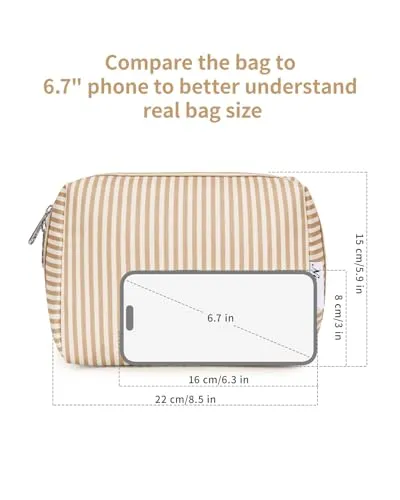Narwey Cute Makeup Bag Travel Cosmetic Bag Organizer Toiletry Bag Make Up Bags with Compartments for Women Girls (Large, Flamingo)