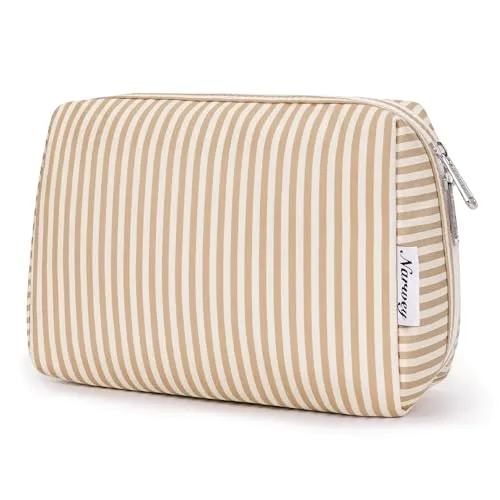 Narwey Cute Makeup Bag Travel Cosmetic Bag Organizer Toiletry Bag Make Up Bags with Compartments for Women Girls (Large, Flamingo)