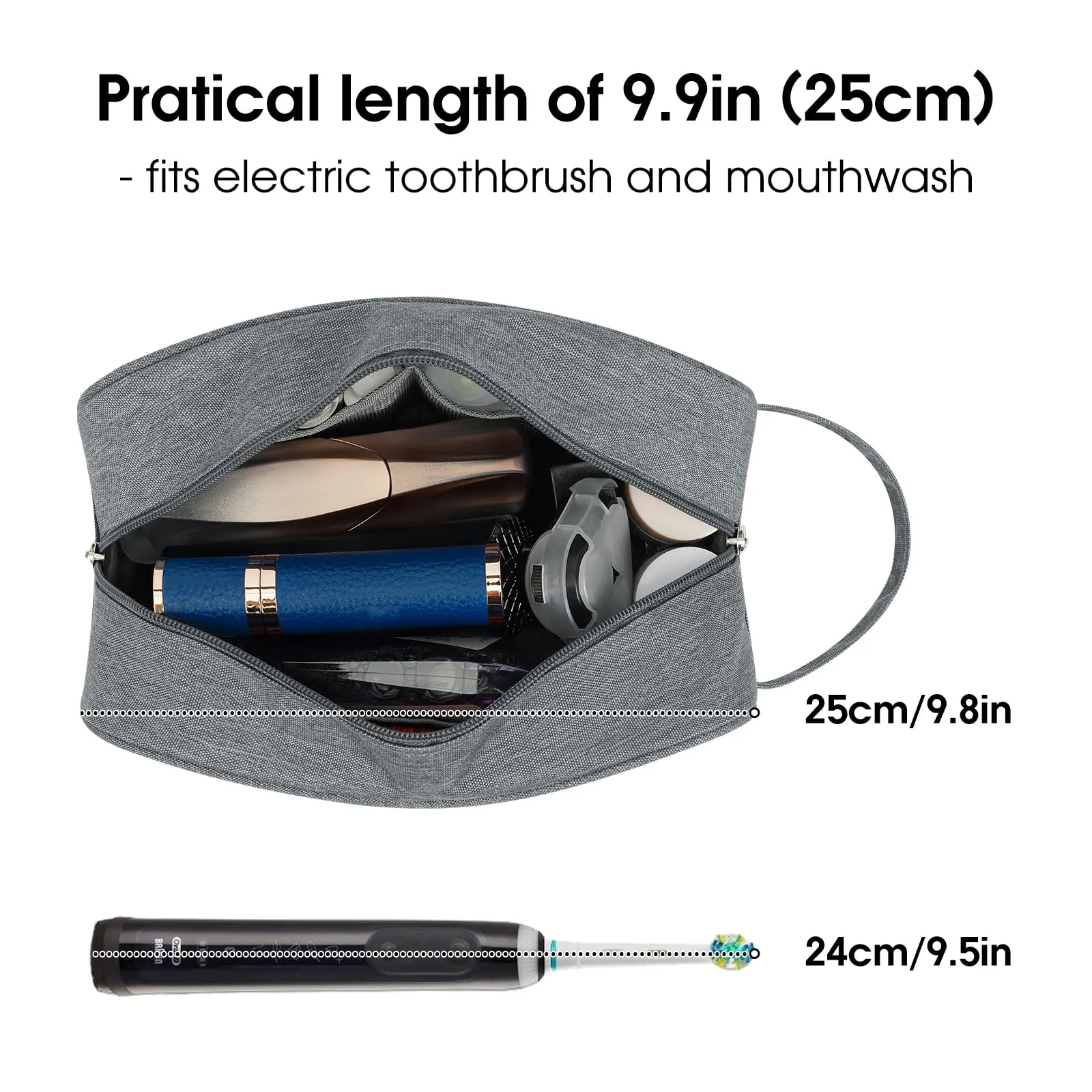 Narwey Travel Toiletry Bag for Women Traveling Dopp Kit Men Toiletries Bag Cosmetic Bag Makeup Bag Medicine Bag for Traveling (Grey)