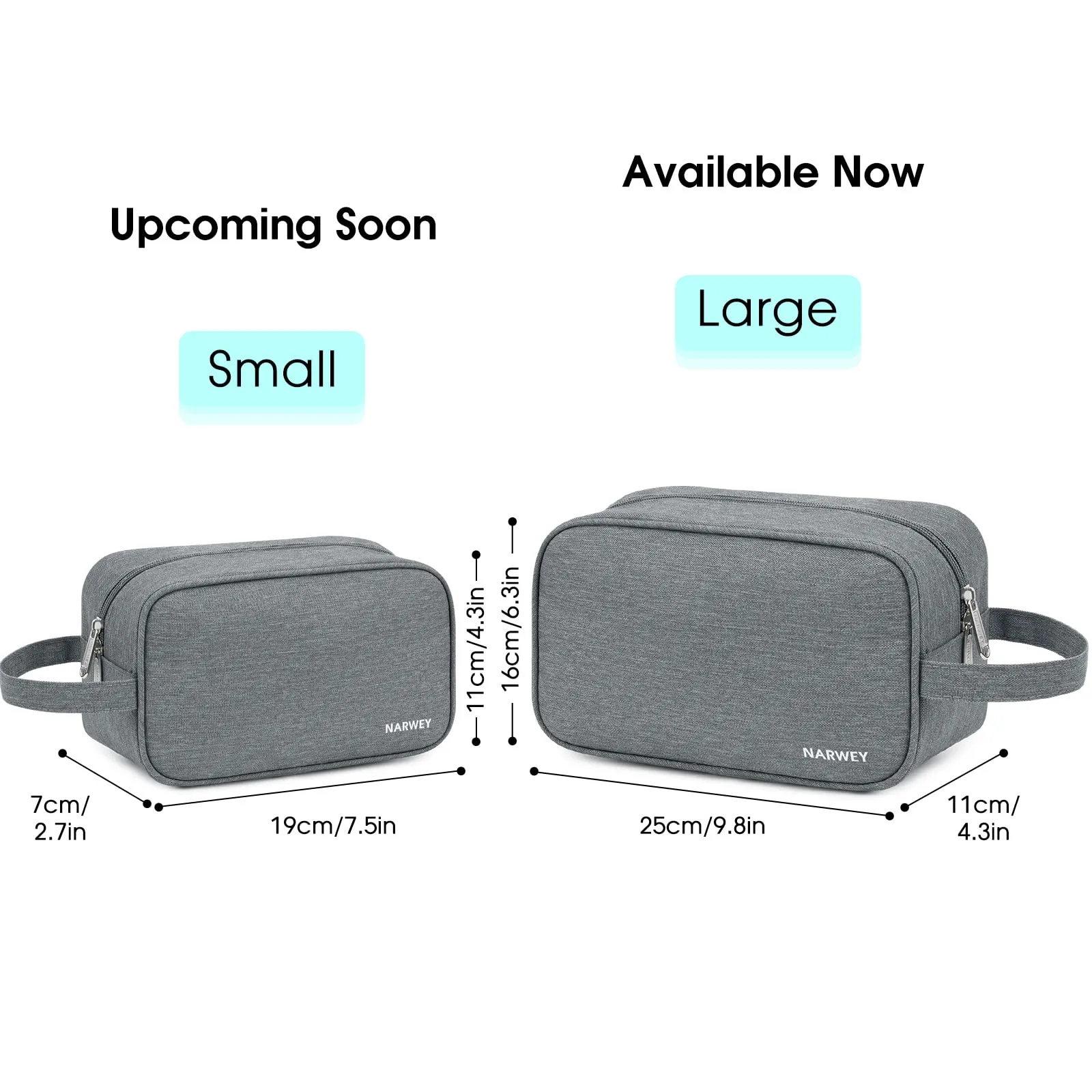 Narwey Travel Toiletry Bag for Women Traveling Dopp Kit Men Toiletries Bag Cosmetic Bag Makeup Bag Medicine Bag for Traveling (Grey)