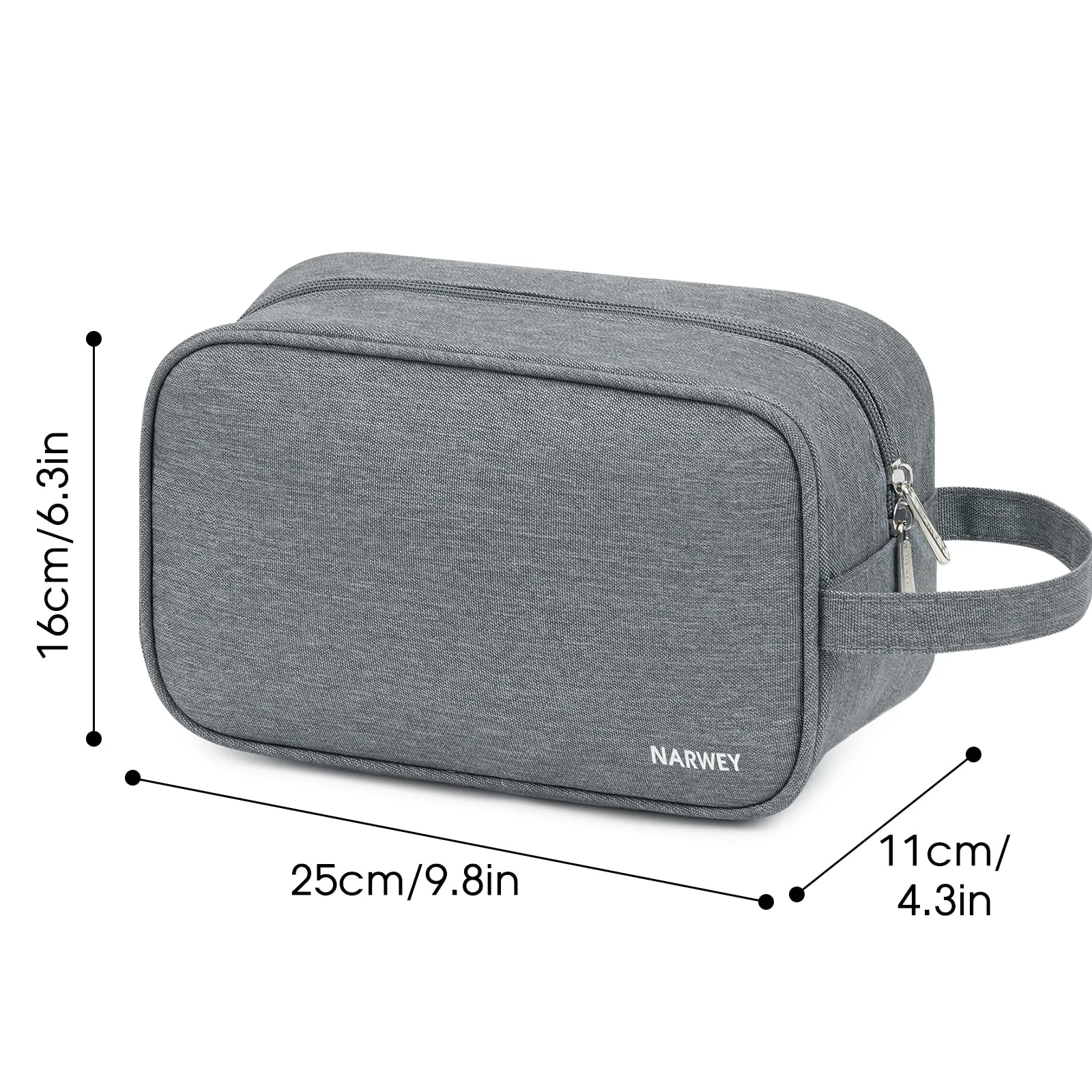 Narwey Travel Toiletry Bag for Women Traveling Dopp Kit Men Toiletries Bag Cosmetic Bag Makeup Bag Medicine Bag for Traveling (Grey)