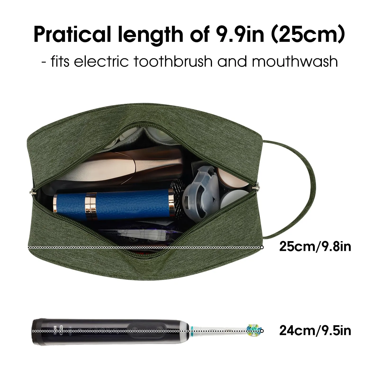 Narwey Travel Toiletry Bag for Women Traveling Dopp Kit Men Travel Bag for Toiletries Cosmetic Bag Makeup Bag Medicine Bag for Traveling (Army Green)