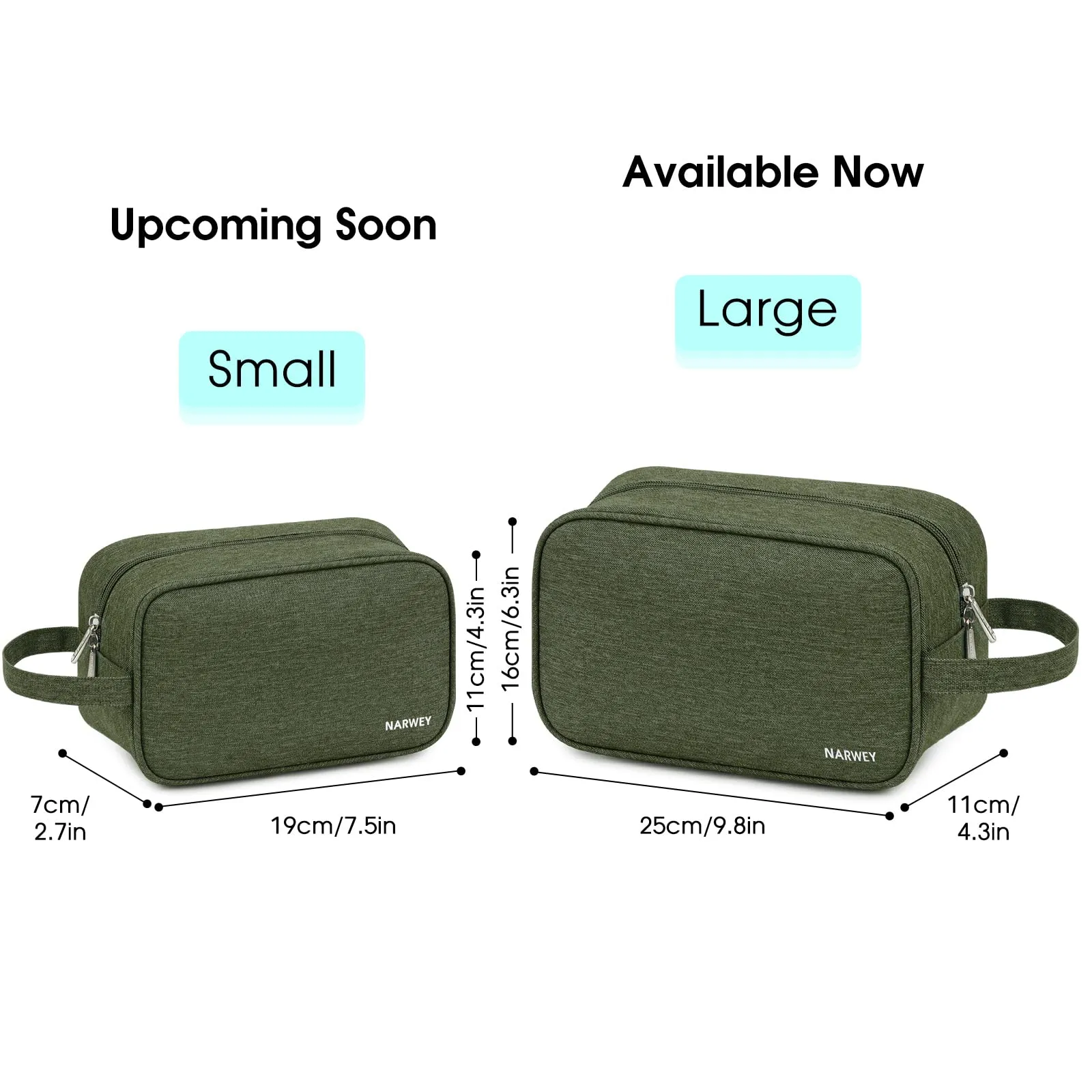Narwey Travel Toiletry Bag for Women Traveling Dopp Kit Men Travel Bag for Toiletries Cosmetic Bag Makeup Bag Medicine Bag for Traveling (Army Green)