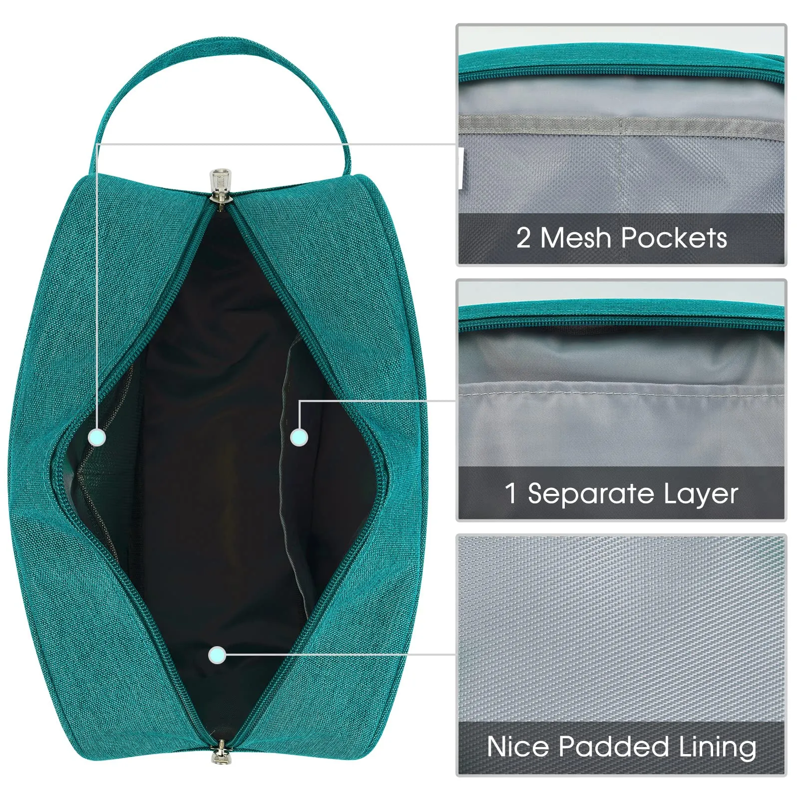 Narwey Travel Toiletry Bag for Women Traveling Dopp Kit Men Travel Bag for Toiletries Cosmetic Bag Makeup Bag Medicine Bag for Traveling (Teal)