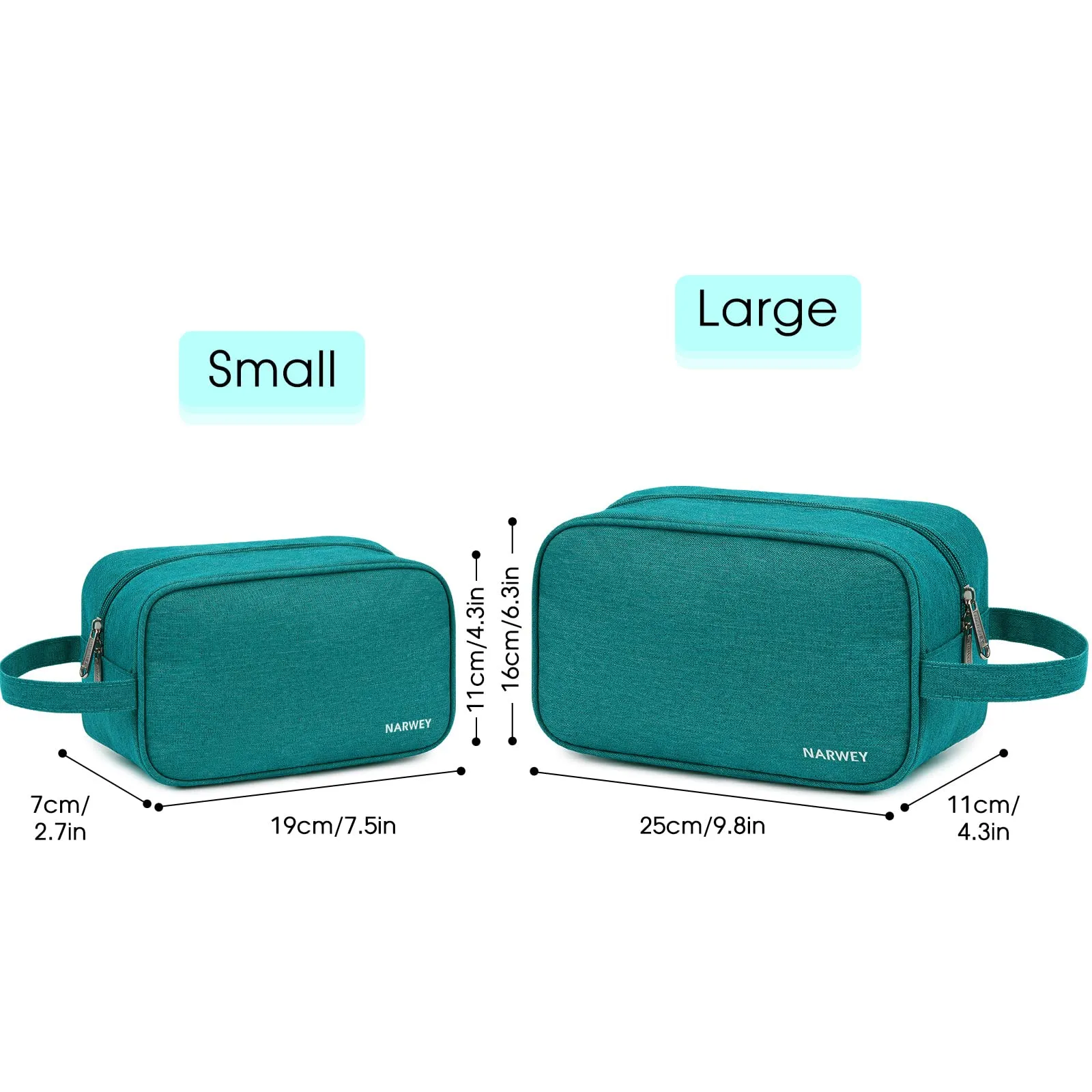 Narwey Travel Toiletry Bag for Women Traveling Dopp Kit Men Travel Bag for Toiletries Cosmetic Bag Makeup Bag Medicine Bag for Traveling (Teal)