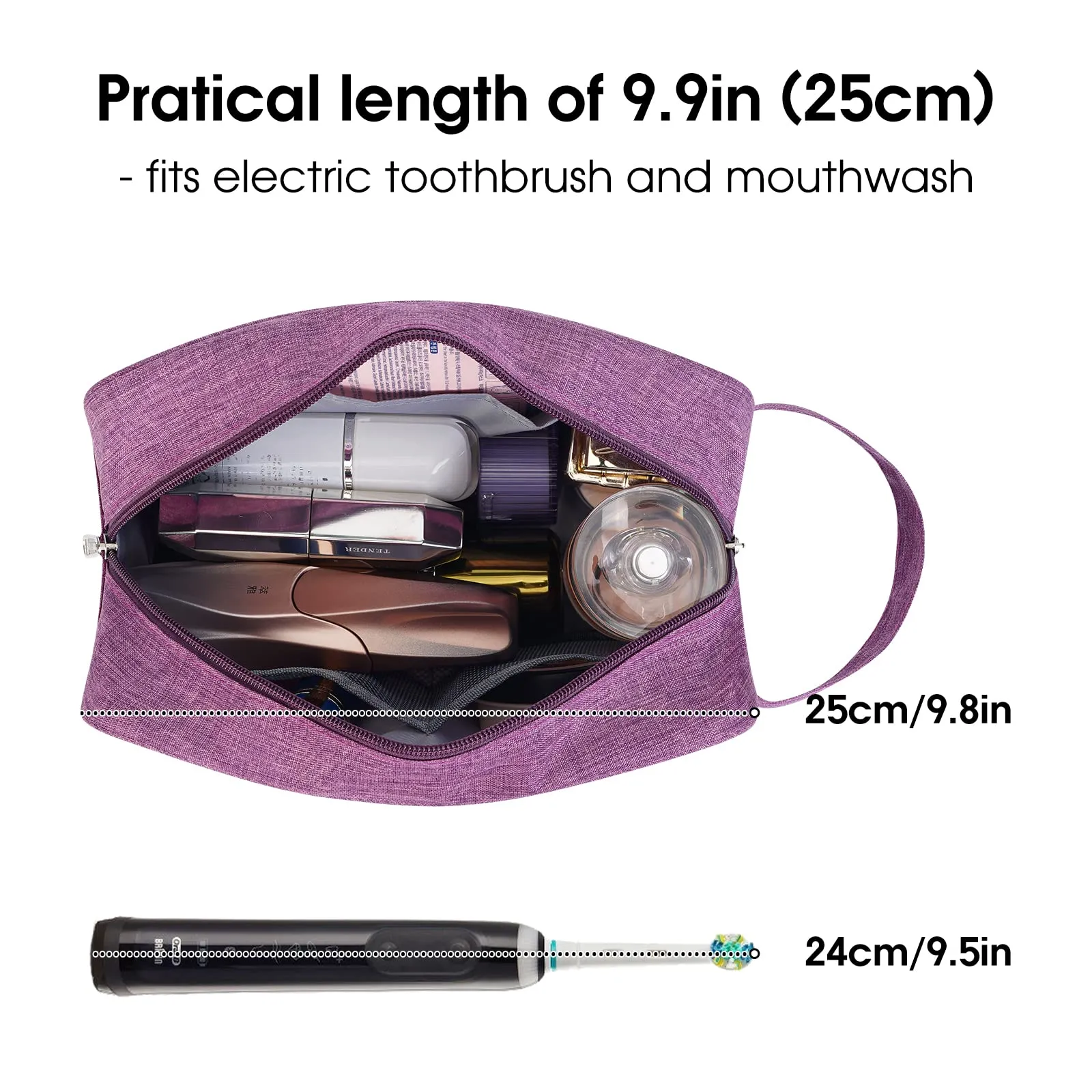 Narwey Travel Toiletry Bag for Women Traveling Dopp Kit Travel Bag for Toiletries Cosmetic Bag Makeup Bag Medicine Bag for Traveling (Dark Purple)