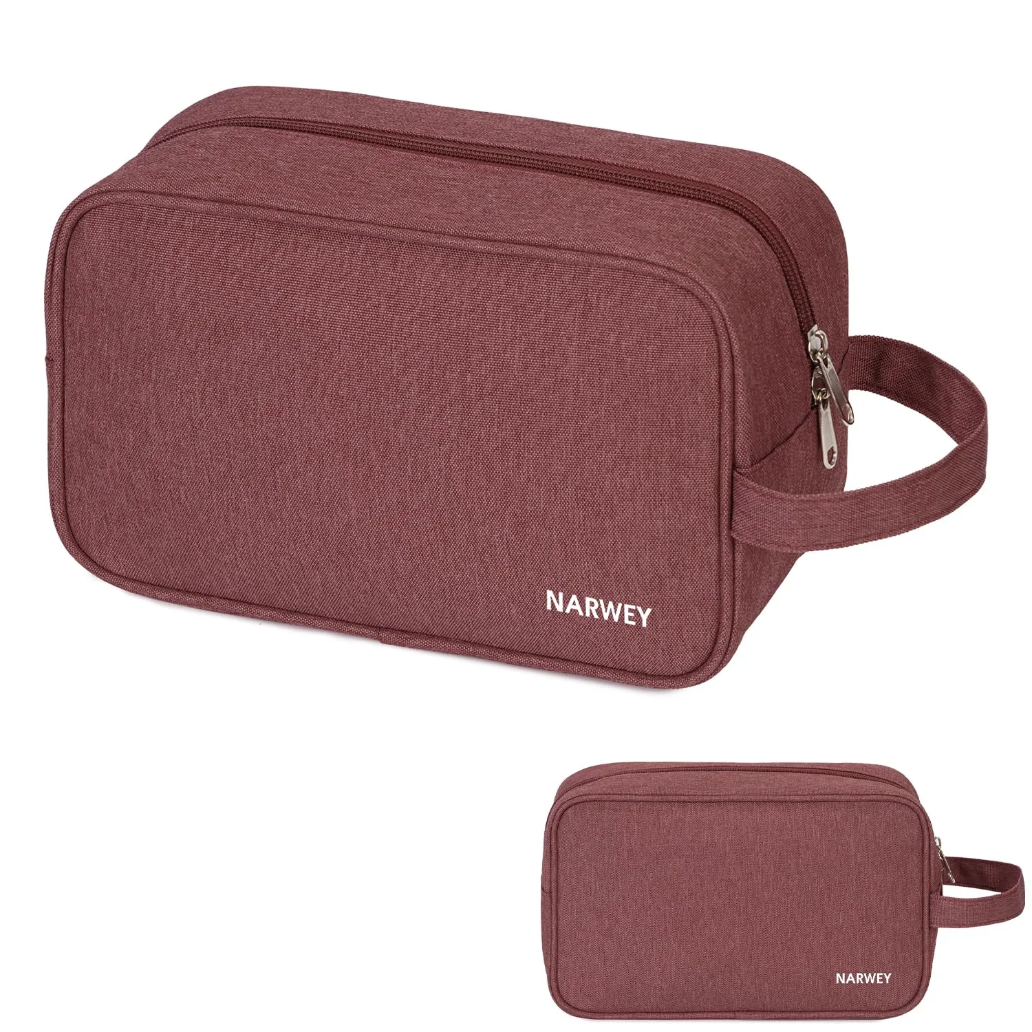 Narwey Travel Toiletry Bag for Women Traveling Dopp Kit Travel Bag for Toiletries Cosmetic Bag Makeup Bag Medicine Bag for Traveling (Jujube Red)