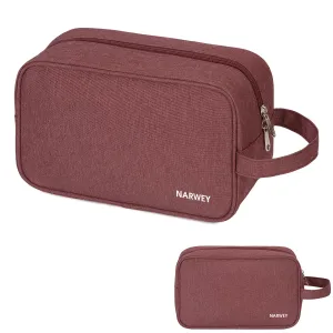 Narwey Travel Toiletry Bag for Women Traveling Dopp Kit Travel Bag for Toiletries Cosmetic Bag Makeup Bag Medicine Bag for Traveling (Jujube Red)
