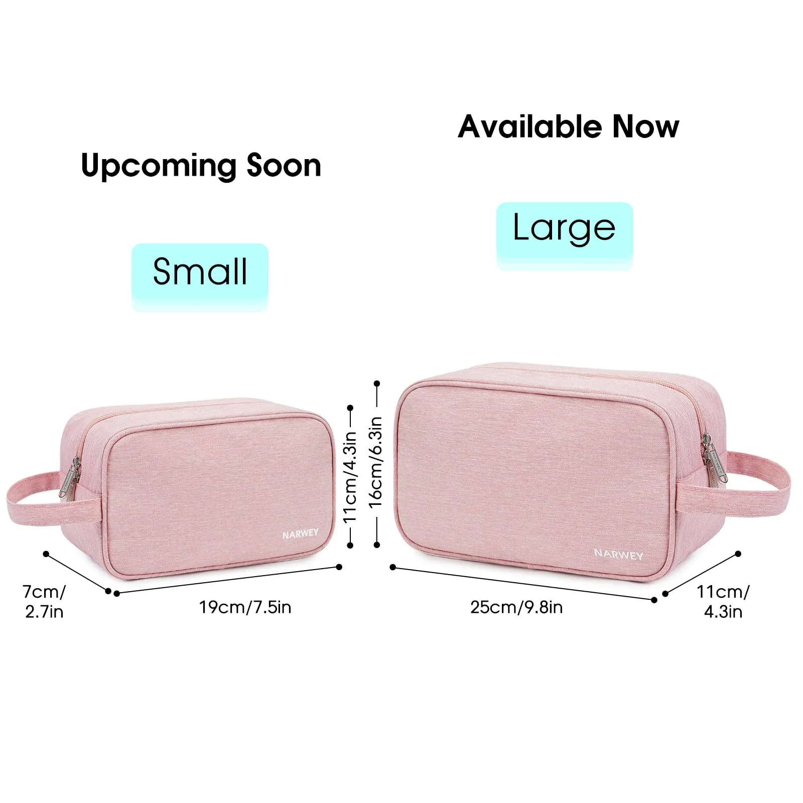 Narwey Travel Toiletry Bag for Women Traveling Dopp Kit Travel Bag for Toiletries Cosmetic Bag Makeup Bag Medicine Bag for Traveling (Pink)