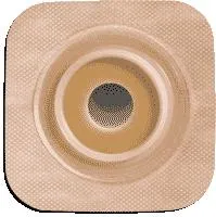 Natura® Flexible Stomahesive® Skin Barrier, 4" x 4" (10cm x 10cm) Tan, Pre-Cut Stoma Opening 3/4" (19mm), Flange 1-3/4" (45mm) - Box of 10