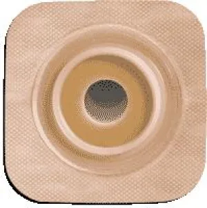 Natura® Flexible Stomahesive® Skin Barrier, 4" x 4" (10cm x 10cm) Tan, Pre-Cut Stoma Opening 3/4" (19mm), Flange 1-3/4" (45mm) - Box of 10
