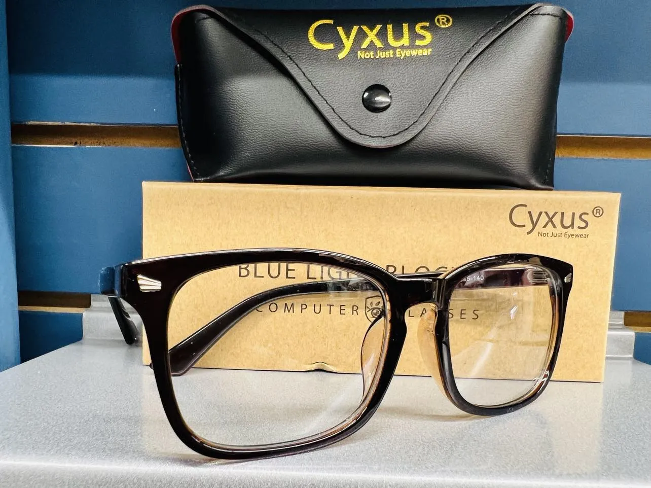 New Cyxus Blue Light Blocking, Includes case, cleaning cloth & original box, brown #102