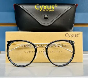 New Cyxus Blue Light Blocking, Includes case, cleaning cloth & original box , round black