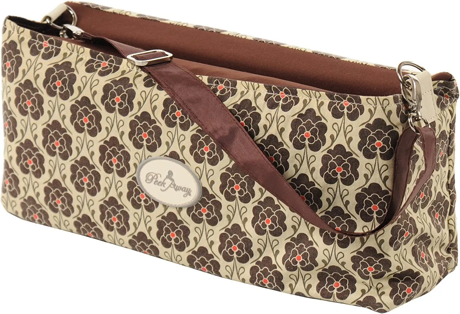 New Peek Away: 4-in-1 Essentials Nursing Kit (Brown) Award winning travelling nursing pillow/diaper clutch and diaper changing station with nursing cover!