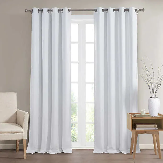 NEW Silk Home Ecologee 2 Winslow Blackout Curtain Panels - White - 52" X 90"