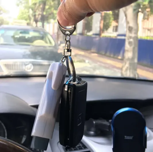 NEW Window-Breaker Seatbelt-Cutter Multi-Tool Car Safety Keychain - White or Black