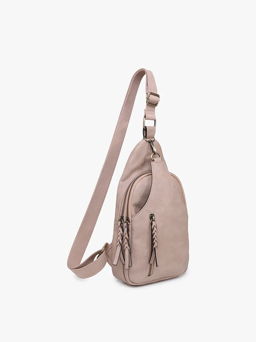 Nikki Dual Compartment Sling Pack Bag: Glacial Blue