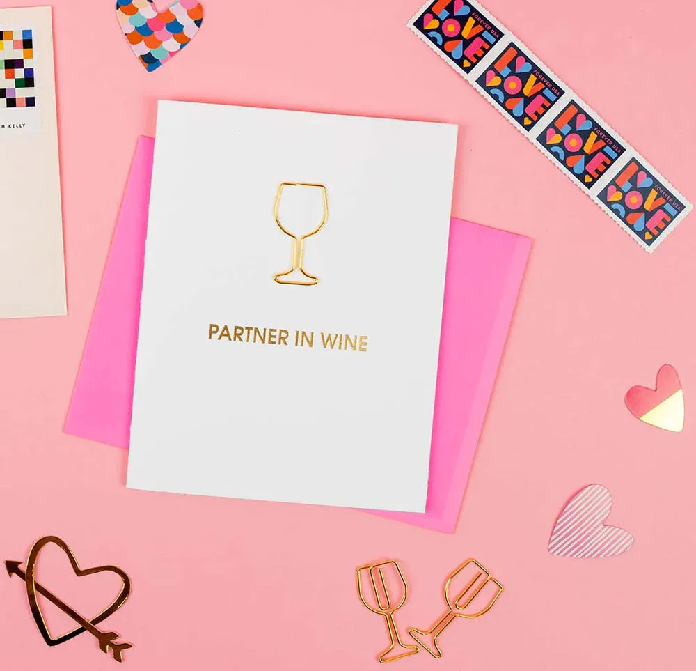 Partner In Wine Paper Clip Card
